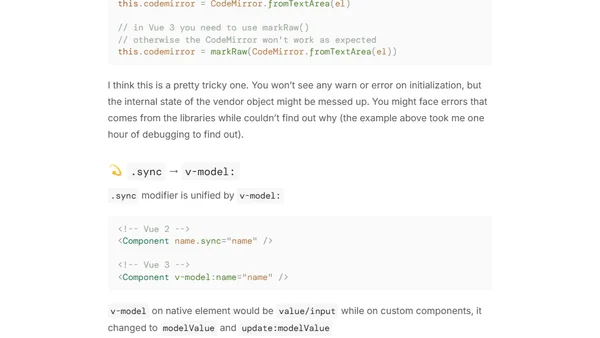 Vue 3 Migration Notes