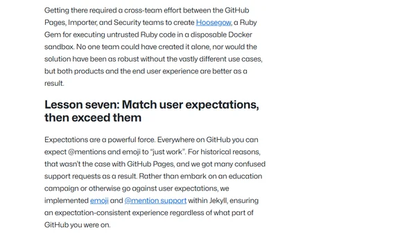 Eight lessons learned hacking on GitHub Pages for six months