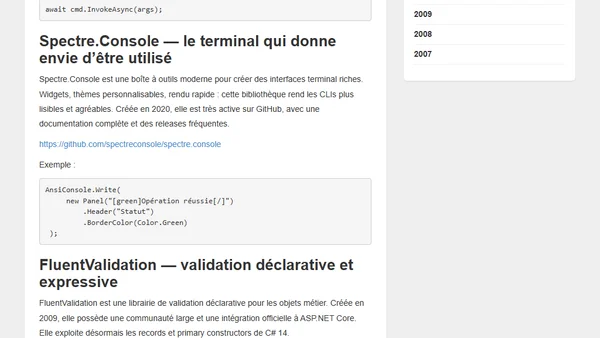 Mes librairies C# pour être plus productif en 2026… sans IA