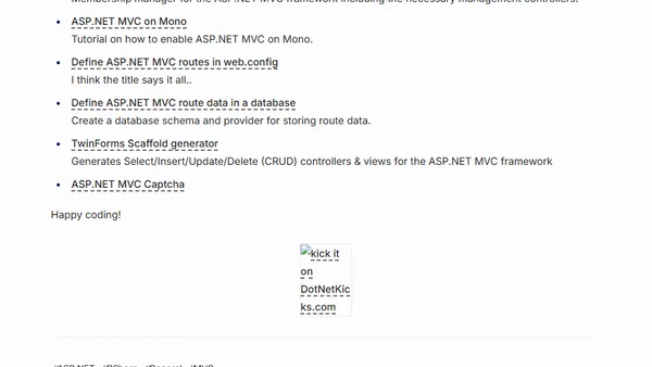 March 18 ASP.NET MVC links