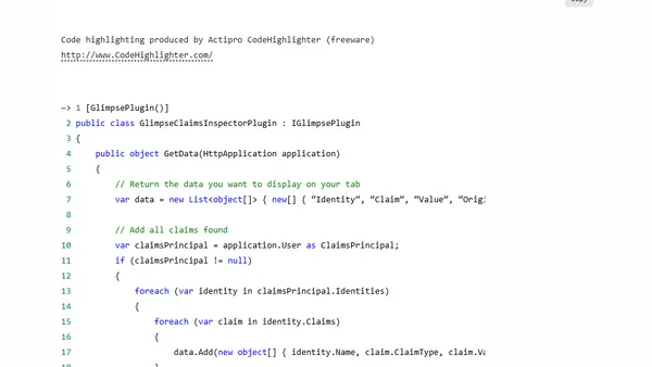 A Glimpse at Windows Identity Foundation claims