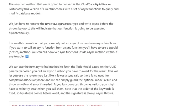 Beginner's guide to the async/await concurrency API in Vapor &amp; Fluent