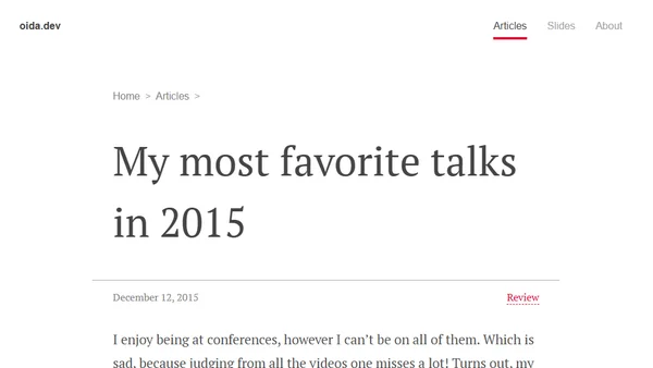 My most favorite talks in 2015
