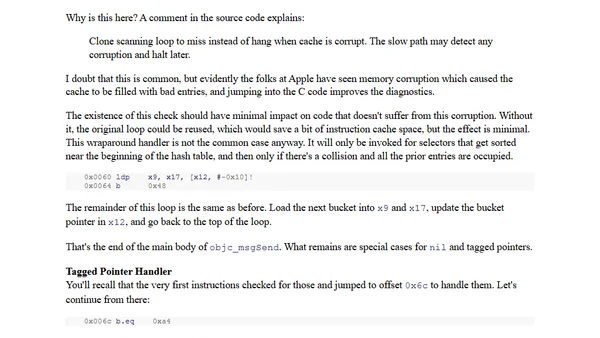 Friday Q&A 2017-06-30: Dissecting objc_msgSend on ARM64