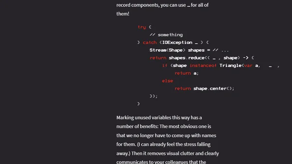 Getting Rid Of Unused Variables (Finally) - Inside Java Newscast #46