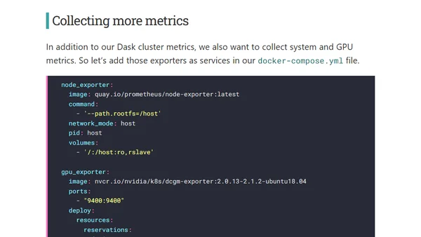 Monitoring Dask + RAPIDS with Prometheus + Grafana