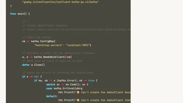 Learning Golang (some rough notes) - S02E05 - Kafka Go AdminClient