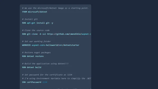 Step by step: Expose ASP.NET Core over HTTPS with Docker