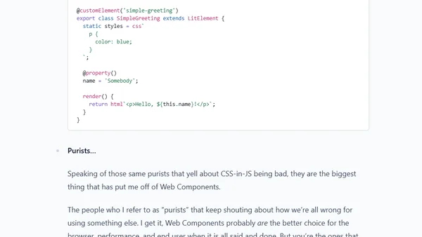Why the frontend world ignores Web Components