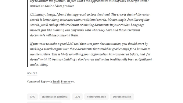 Build a search engine, not a vector DB