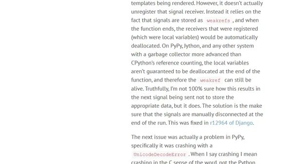 Making Django and PyPy Play Nice (Part 1)