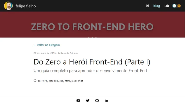Do Zero a Herói Front-End (Parte I)