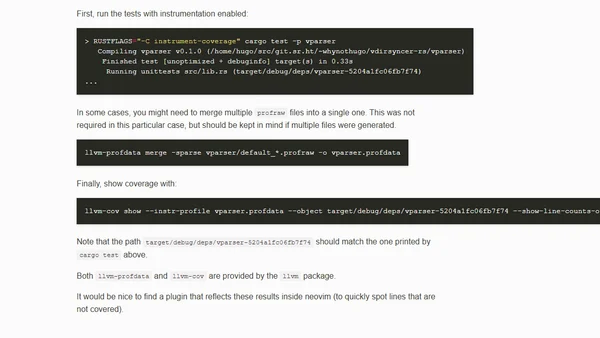 Measuring test coverage in Rust