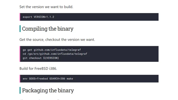 Building Telegraf for 32bit FreeBSD