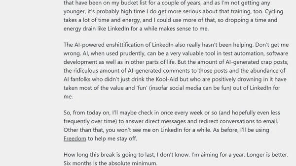 Time for another LinkedIn break