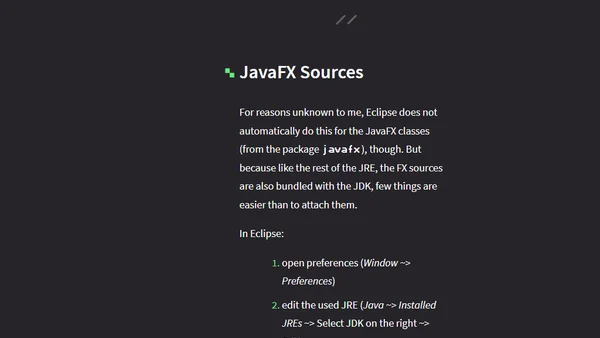 JavaFX Sources in Eclipse