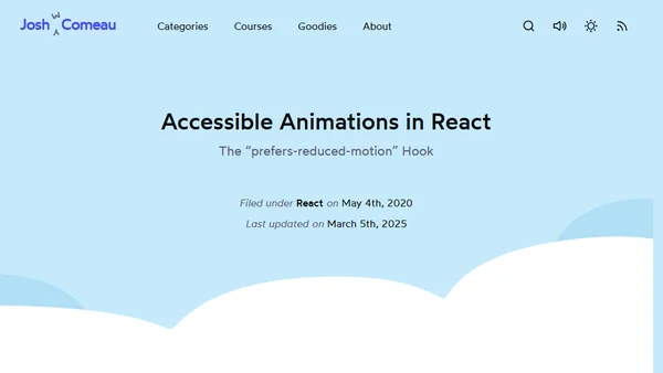 Accessible Animations in React