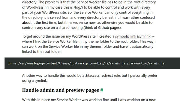 Add Service Worker for WordPress
