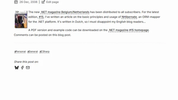 Article in .NET magazine