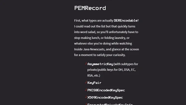 Java 25 Encodes PEM - Inside Java Newscast #93
