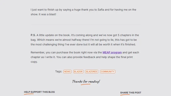 Talking Blazored on the Blazor Community Stand up
