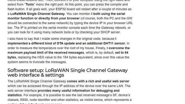 How to build an outdoor Single Channel LoRaWAN Gateway based on Heltec ESP32 LoRa dev board