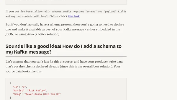 Kafka Connect and Schemas