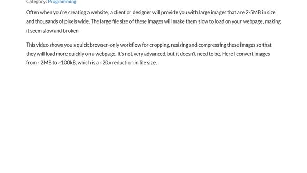 How to compress images for a webpage