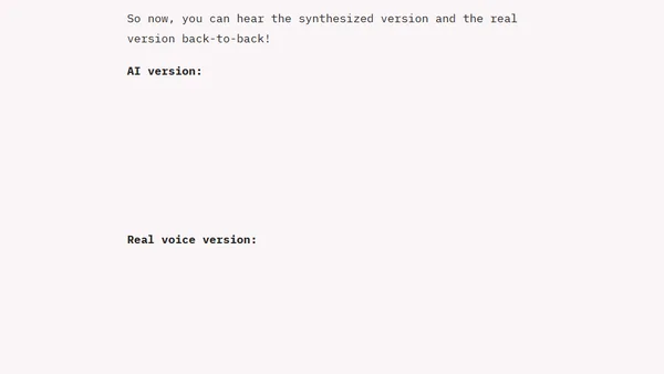 Experimenting with AI voice