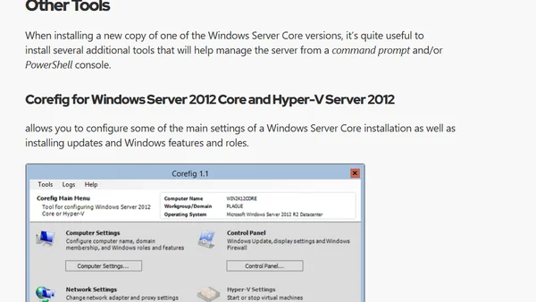 Installing Windows Server 2012 R2 Core - Additional Tools and Scripts