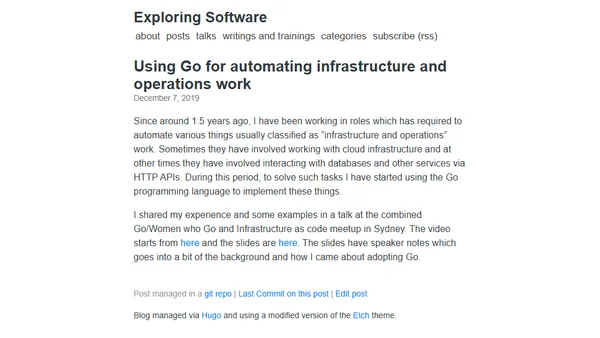 Using Go for automating infrastructure and operations work