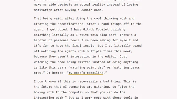 Vibe coding is boring