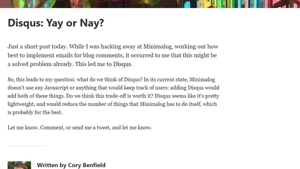 Disqus: Yay or Nay?
