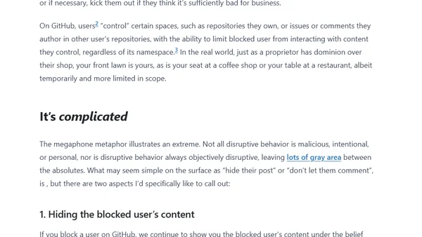 User blocking vs. user muting