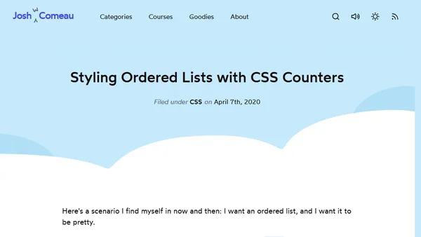 Styling Ordered Lists with CSS Counters