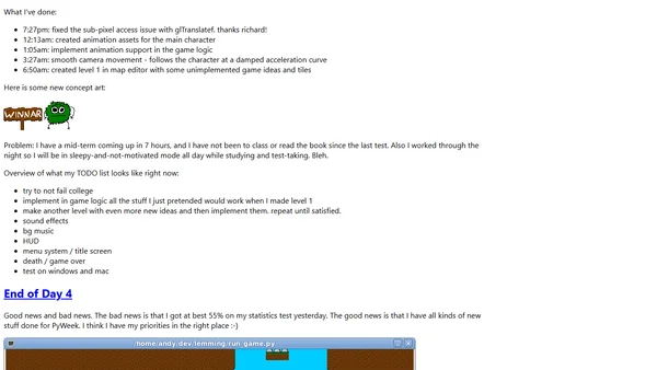 Lemming - PyWeek #12 Game Development Journal