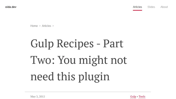 Gulp Recipes - Part Two: You might not need this plugin