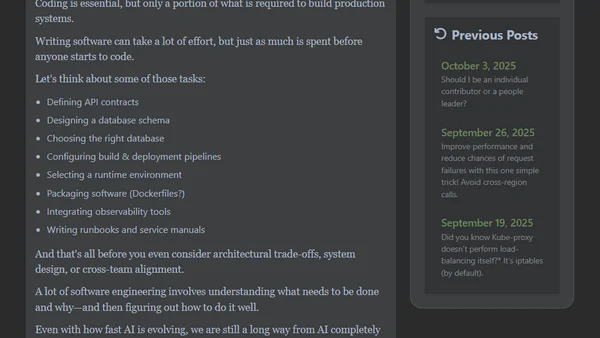 Coding is a small part of software engineering.