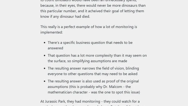 Dinosaurs and Observability