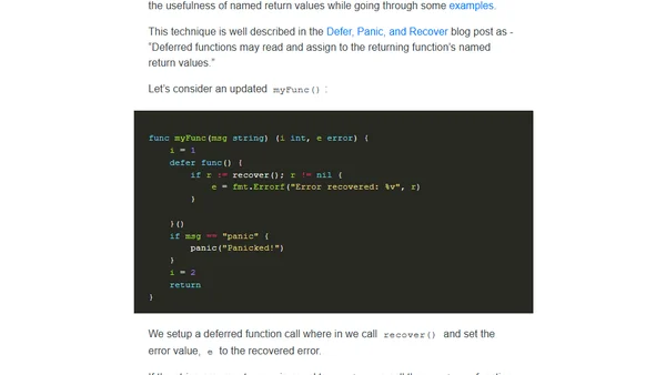 Named return values in Go