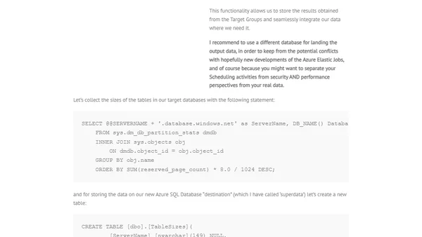 Azure Elastic Job Agent