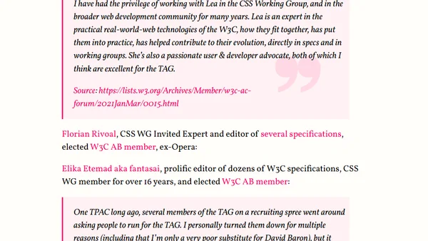 Position Statement for the 2020 W3C TAG Election