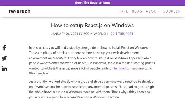 How to setup React.js on Windows
