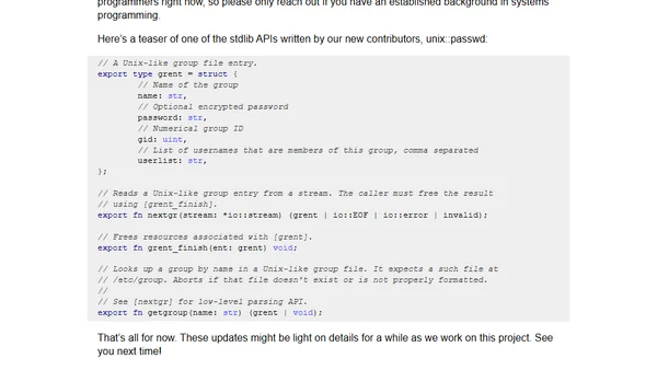 Status update, April 2021