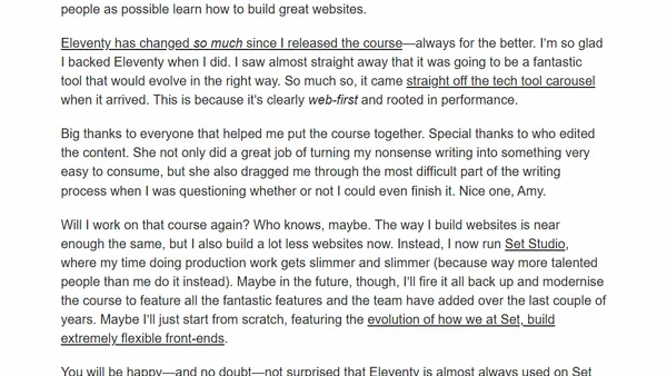 Learn Eleventy From Scratch Turns 2