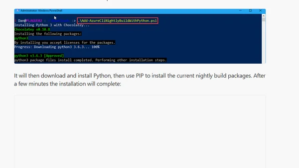 Install Nightly Build of Azure CLI 2.0 on Windows