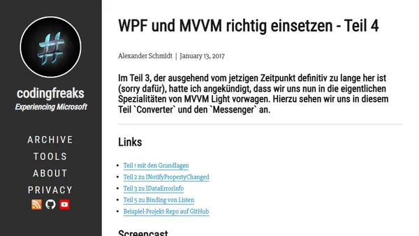 WPF und MVVM richtig einsetzen - Teil 4