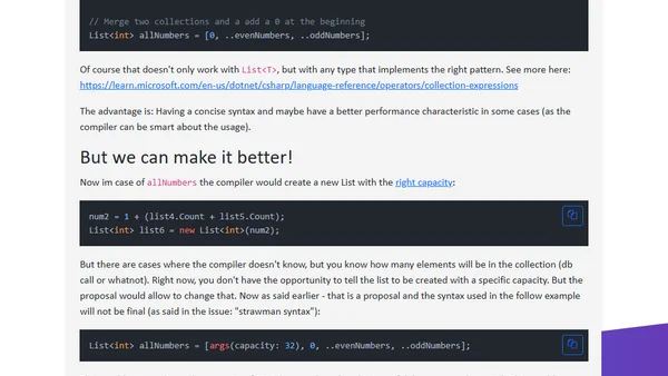 Collection Expression Arguments in C# 15+