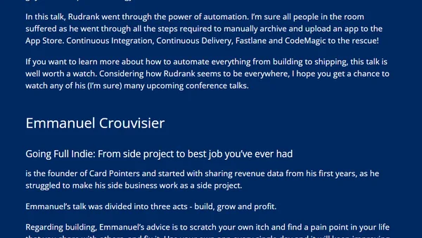 Deep Dish Swift - Day 1