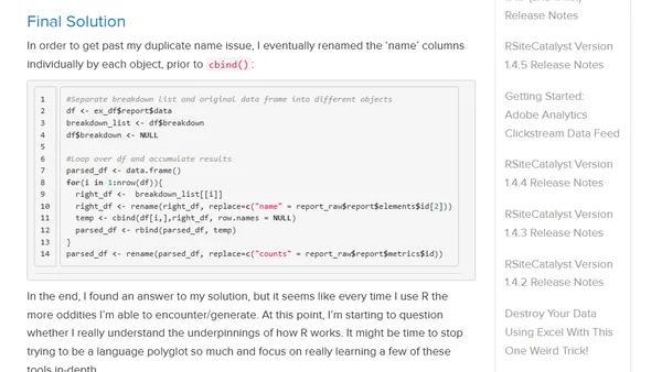 Maybe I Don't Really Know R After All